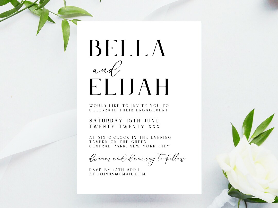 Minimalist Couples Shower Invite, Digital Wedding Engagement Party