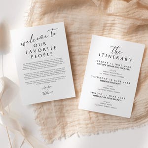 Modèle de carte de détails de mariage, lettre d'itinéraire de week-end de mariage à destination, chronologie d'itinéraire de voyage de sac de bienvenue, ordre des événements, SYDNEY