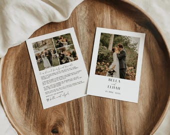 Double-Sided Wedding Thank You Cards Template Photo, Wedding Thank You Card Template with Picture, Wedding Picture Thank You Cards, LONDON