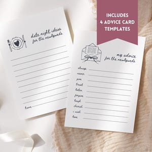 Wedding Advice Cards Template, Whimsical Well Wishes Cards, Wedding Reception Guest Activity, Marriage Advice for Bride and Groom, VIENNA