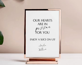 Wedding Pizza Bar Sign Template, Classic Wedding Food Signage, Printable Wedding Buffet Sign, Reception Table Decorations, DIY Canva, SYDNEY