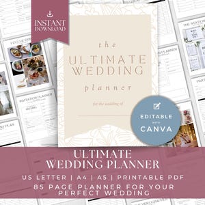 Ultimate Wedding Planner Bundle, Wedding Checklist Template, Wedding Binder for Bride to Be, Wedding Planning, Wedding Coordinator, ULTIMATE