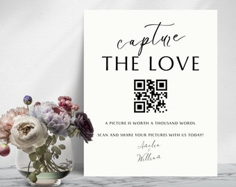 QR Code for Photo Sharing Wedding, Capture the Love QR, Share the Love qr Code Sign, Wedding qr Code for Photos, Wedding Photo Share, SYDNEY