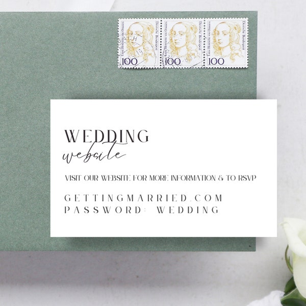 Wedding Website Card Template, Wedding Invitation Insert RSVP Card, Wedding Invite Website Reply Card, Wedding Detail Card, Canva DIY LONDON