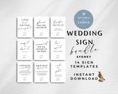 Wedding Reception Bundle Template, Modern Wedding Signs, Custom Sign, Reception Sign Bundle, Editable Sign Templates, Table Signs,  SYDNEY