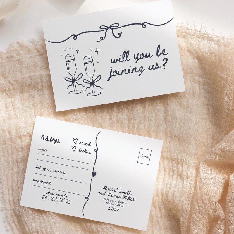Wedding Rsvp Postcards Etsy UK Wedding Rsvp Postcards Etsy UK