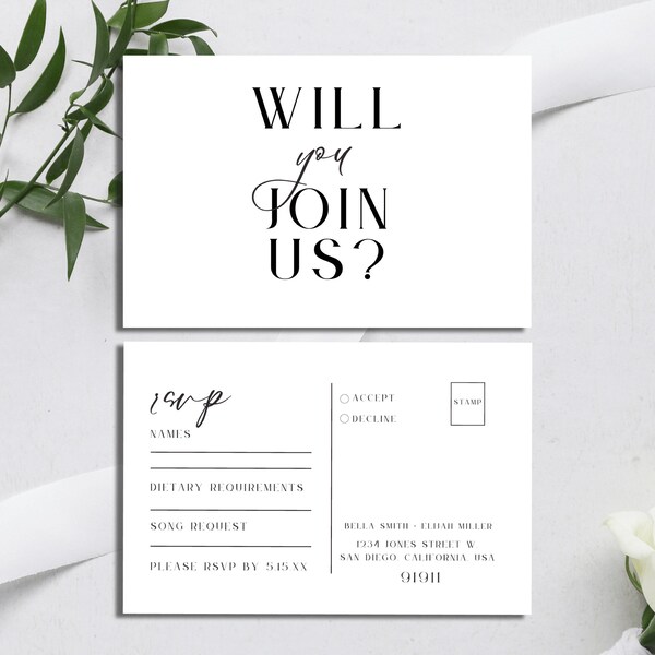 Invitation Rsvp Card - Etsy