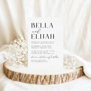 Verlobungsfeier Einladung Vorlage, Minimalistische Hochzeit Bekanntmachung, Schwarz Weiß Paare Duschen Einladen, Printable Einladung, LONDON