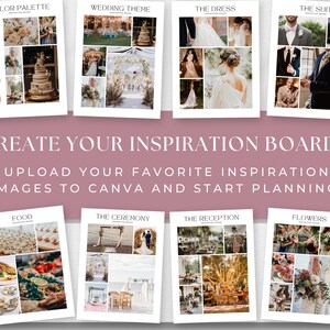 Plantilla de tablero de visión para bodas, planificador de moodboard para bodas, guía de diseño para planificar mi boda, kit de inspiración, tema de paleta de colores, ULTIMATE imagen 2
