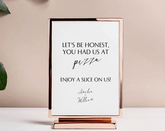 Wedding Pizza Sign Template, Printable Wedding Food Signage, Custom Wedding Table Decor, Wedding Buffet Sign, Rehearsal Dinner, Canva SYDNEY