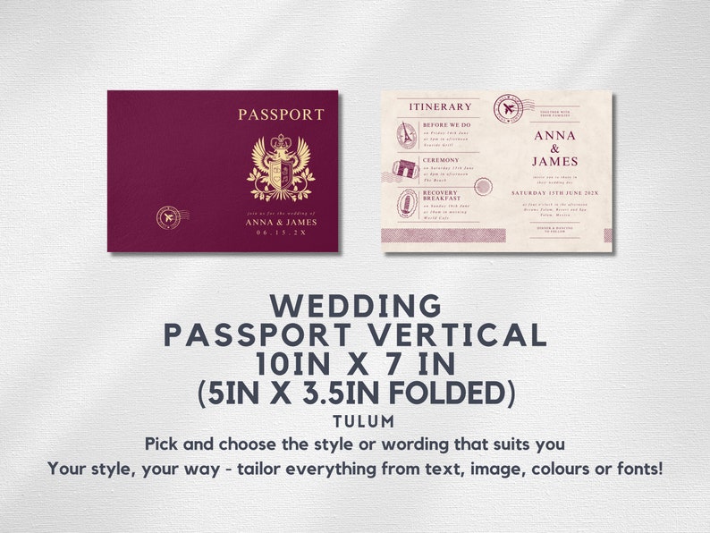 Printable Passport Wedding Invitation Destination Wedding - Etsy