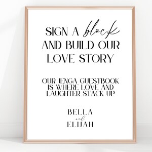 Printable Jenga Guest Book Sign Template, Sign a Jenga Sign, Sign a ...