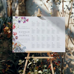 Modelo de gráfico de assentos para casamento, placa de gráfico de assentos alfabético para casamento floral, sinalização botânica para mesa de convidados para casamento, decoração personalizada faça você mesmo LYON