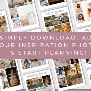 Plantilla de tablero de visión para bodas, planificador de moodboard para bodas, guía de diseño para planificar mi boda, kit de inspiración, tema de paleta de colores, ULTIMATE imagen 4