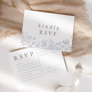 Modello per cartolina RSVP di matrimonio, modello per invito a nozze invernale, modello per invito a nozze botanico, modello per risposta a nozze in giardino, Aspen