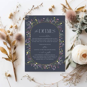 Wedding Details Card Template, Botanical Wedding Invite Enclosure Card, Garden Wedding Invitation Insert, DIY Itinerary Timeline CHARLESTON