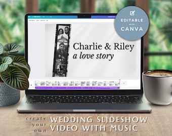 Wedding Slideshow Template Canva, Digital Photo Album Video with Music, Custom Picture Montage for Reception, Anniversary Keepsake, ULTIMATE