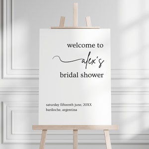 Bridal Shower Welcome Sign Template, Bachelorette Party Custom Sign, Black and White Event Decor, Instant Download Canva Template, BARILOCHE