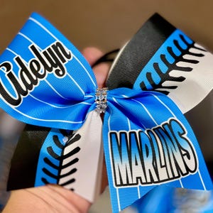 Custom Softball  Bow Personalized - you choose custom colors - TEAM DISCOUNTS -