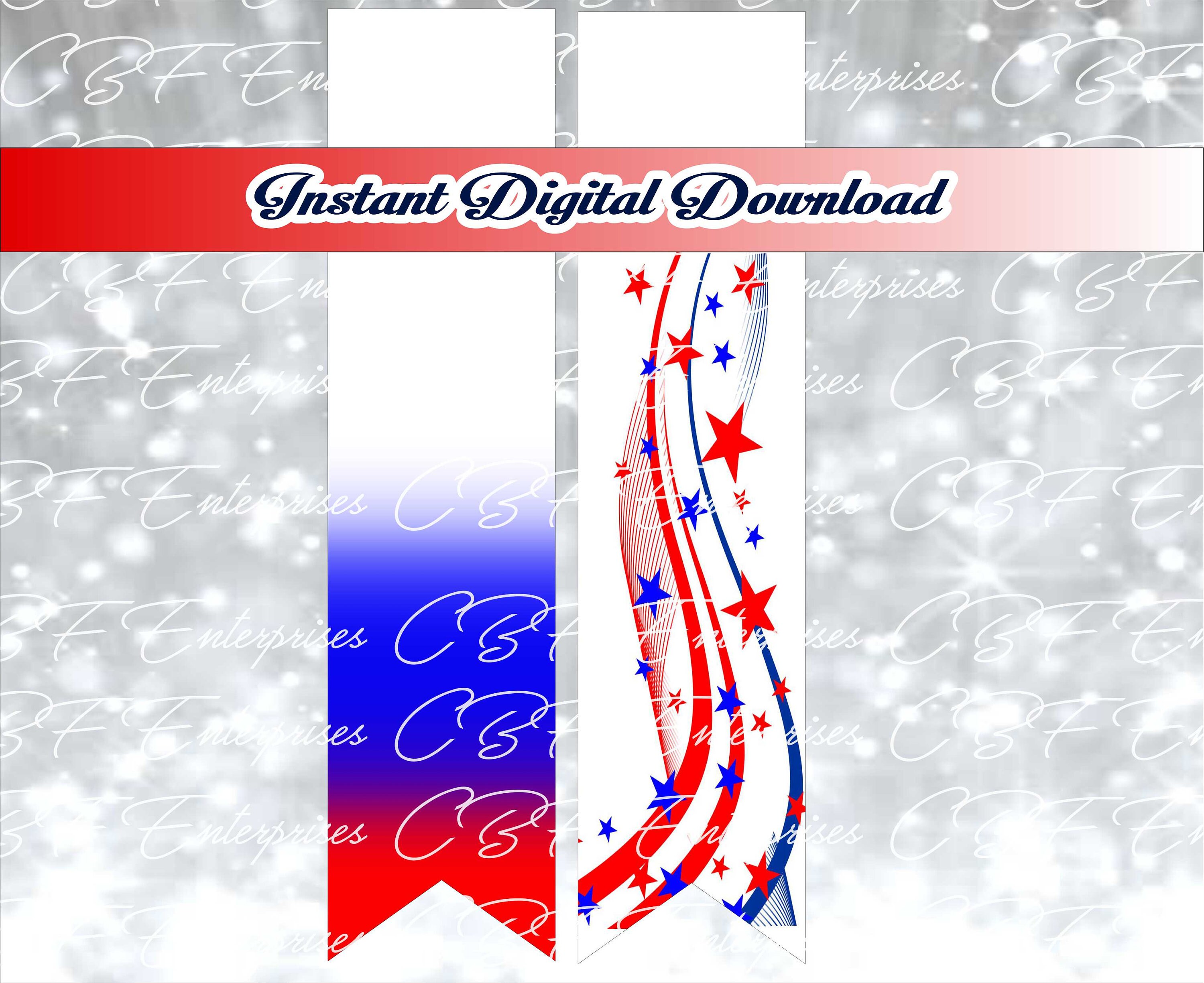 Patriotic Cheer Bow Sublimation Graphic Digital Download 4th of July