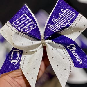 Glitter & Rhinestone Personalized Cheer Bow - custom colors and text - Team Discounts
