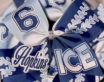 Custom Softball Bow Personalized - you choose custom colors