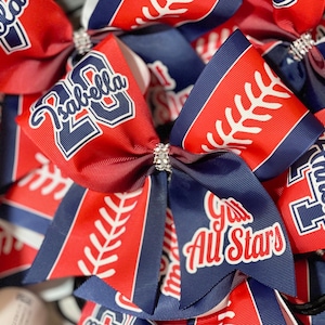 Custom Softball Allstars Bow Personalized - you choose custom colors - TEAM DISCOUNTS