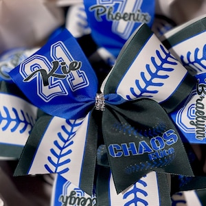 TEAM RABATTE VERFÜGBAR - Benutzerdefinierte Softball Bow Personalisierte - Sie wählen benutzerdefinierte Farben