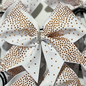 Glitter & Orange Rhinestone Cheer Bow - all colors available - TEAM DISCOUNTS AVAILABLE