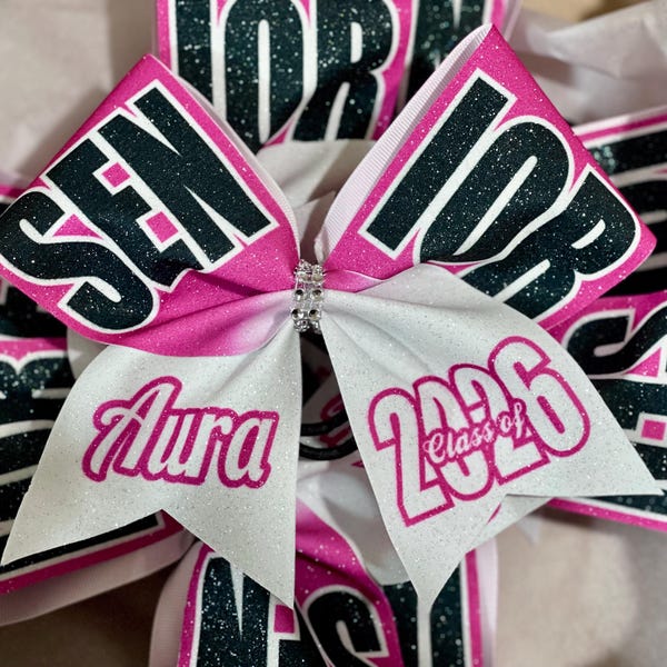Custom Sublimated Senior Cheer Bow - you choose custom colors - TEAM DISCOUNTS AVAILABLE