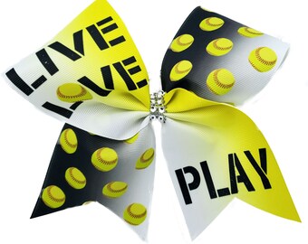 Custom Softball Bow - Live Love Play