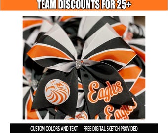 Custom Personalized Cheer Bow - logo, team name