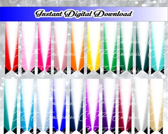 20 Color Bundle - Spotlight Ombre - Cheer Bow Grafik Digitaler Download - Sublimationsvorlagendatei