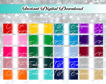 20-Farben-Bundle - Tailless Ombre Horizontal - Cheer Bow Grafik Digitaler Download - Sublimationsvorlagendatei