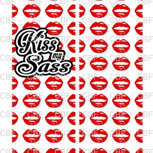 Kiss My Sass Cheer Bow Graphic Digital Download
