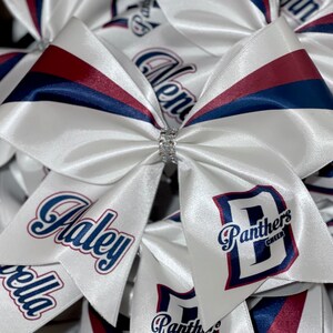Custom Sublimated Personalized Cheer Bow - you choose custom colors - team discounts