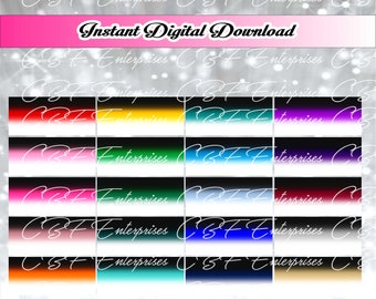 20 Farb-Bundle - Tailless Horizontales Ombre - Jubeln Bogen Grafik Digitaler Download - Sublimationsvorlagendatei