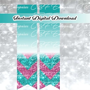 Glitter Chevron Cheer Bow Sublimation Graphic Digital Download