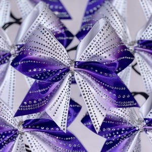 TEAM DISCOUNTS AVAILABLE - Custom Satin Ombre & Rhinestone Cheer Bow - you choose colors