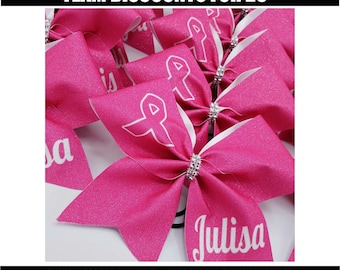 Noeud d'encouragement sublimé rose personnalisé pour la sensibilisation au cancer du sein