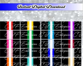 20 Color Bundle - Tailless Triple Ombre - Cheer Bow Grafik Digitaler Download - Sublimationsvorlagendatei