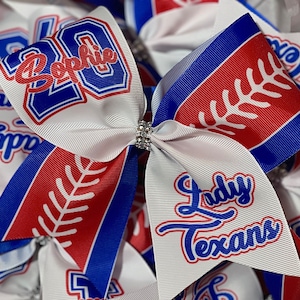 Benutzerdefinierte Softball Bow personalisiert - entworfen mit Ihren Teamfarben - TEAM-RABATTE VERFÜGBAR