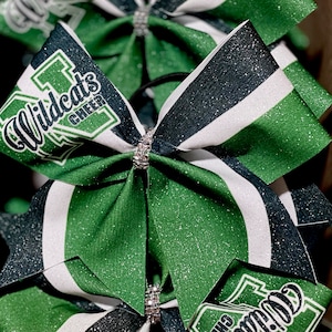 TEAM DISCOUNTS AVAILABLE - Custom Sublimated Cheer Bow - designed with your team logo, colors, name