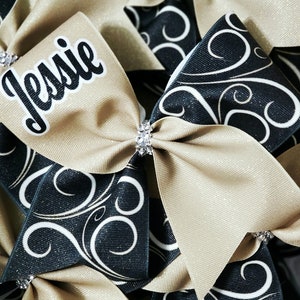 Custom Sublimated Personalized Cheer Bow - designed with your team colors - TEAM DISCOUNTS AVAILABLE
