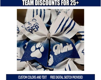 Logo Claw Print Cheer Bow - designed with your team colors