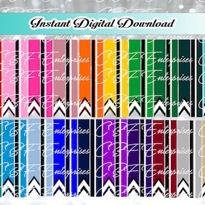 20 Color Bundle -chevron stripes -  Cheer Bow Graphic Digital Download