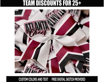 Custom Sublimated School Initials Cheer Bow