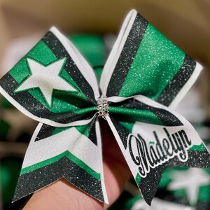 TEAM DISCOUNTS AVAILABLE - Custom Sublimated Cheer Bow - designed with your team colors & personalized name -
