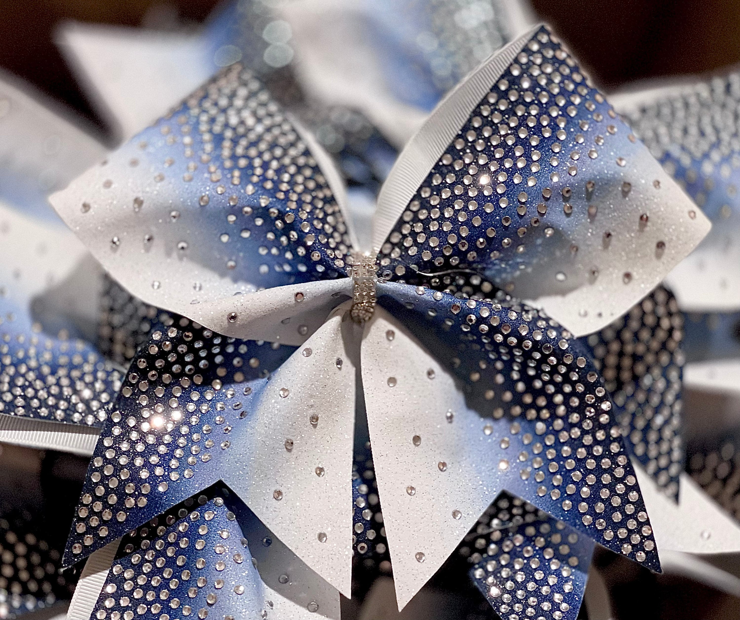 TEAM DISCOUNTS AVAILABLE - Ombre Glitter & Rhinestone Cheer Bow - custom colors -