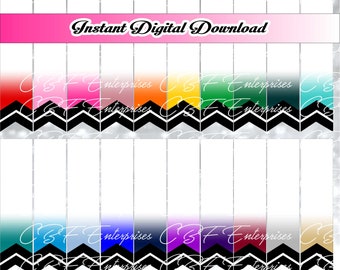 20 kleurenbundel - chevron Ombre - Cheer Bow grafische digitale download